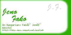 jeno fako business card